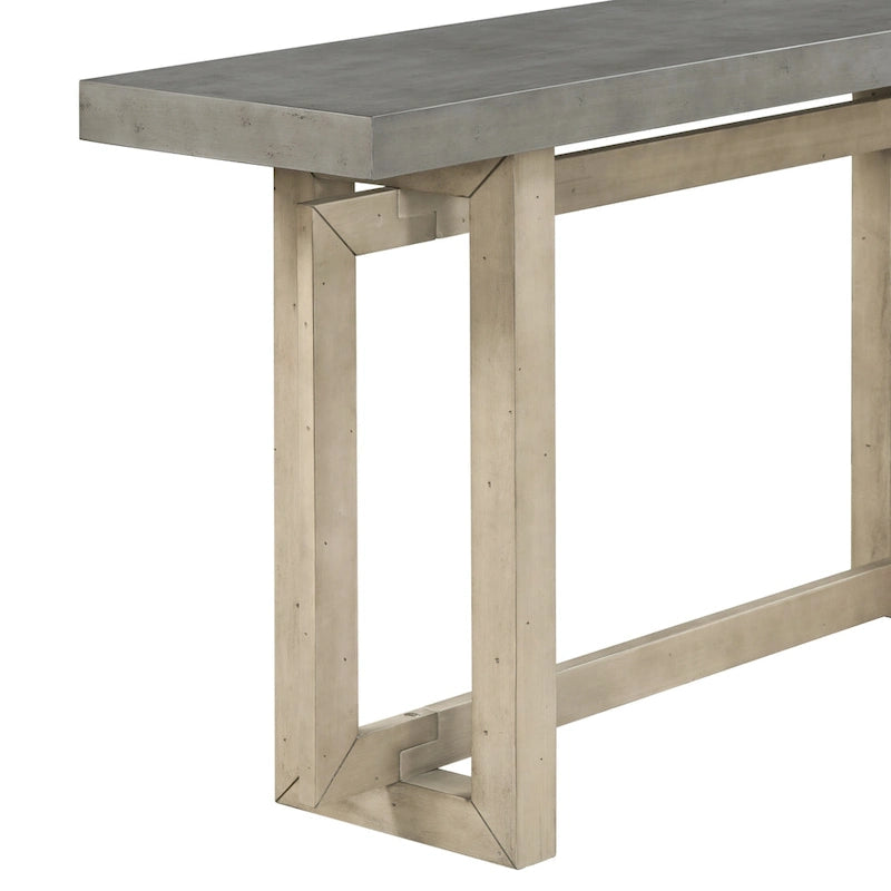 Consolle da ingresso minimalista extra lunga con piano in legno