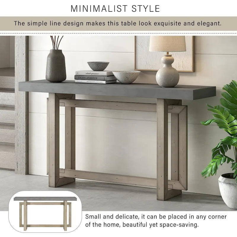 Consolle da ingresso minimalista extra lunga con piano in legno