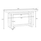 Consolle da ingresso minimalista extra lunga con piano in legno