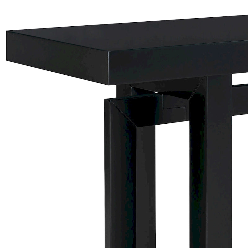 Consolle da ingresso minimalista extra lunga con piano in legno