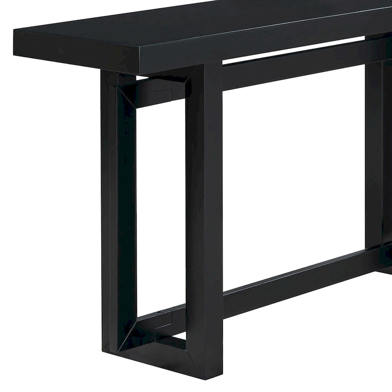 Consolle da ingresso minimalista extra lunga con piano in legno