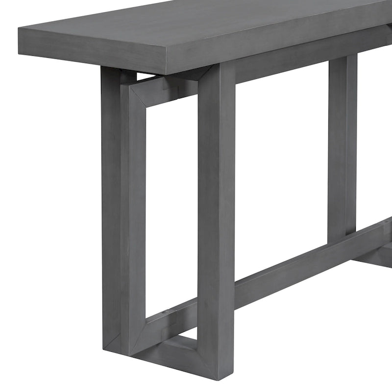 Consolle da ingresso minimalista extra lunga con piano in legno