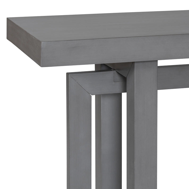 Consolle da ingresso minimalista extra lunga con piano in legno