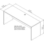 Credenza da scrivania per ufficio in casa da 72"L x 24"P con cassetti