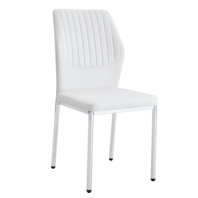 Set di 6 sedie da pranzo ad alta resilienza con gambe in metallo argentato