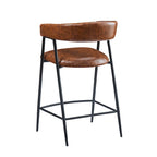 Sgabelli da bancone in PU da 26" con rivestimento in finta pelle, set da 2, altezza bar, struttura in ferro, marrone
