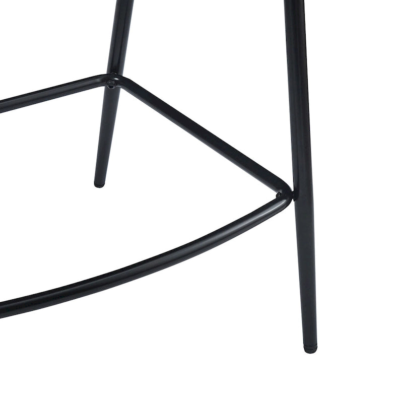 Sgabelli da bancone in PU da 26" con rivestimento in finta pelle, set da 2, altezza bar, struttura in ferro, marrone