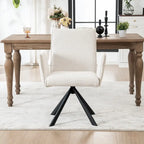 Sedie da pranzo moderne imbottite con gambe in metallo girevoli