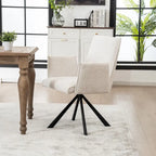 Sedie da pranzo moderne imbottite con gambe in metallo girevoli