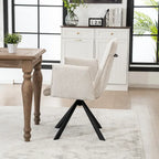 Sedie da pranzo moderne imbottite con gambe in metallo girevoli