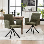 Sedie da pranzo moderne imbottite con gambe in metallo girevoli