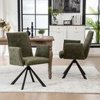 Sedie da pranzo moderne imbottite con gambe in metallo girevoli