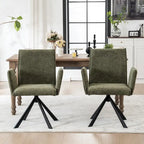 Sedie da pranzo moderne imbottite con gambe in metallo girevoli