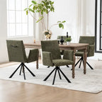 Sedie da pranzo moderne imbottite con gambe in metallo girevoli