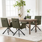 Sedie da pranzo moderne imbottite con gambe in metallo girevoli