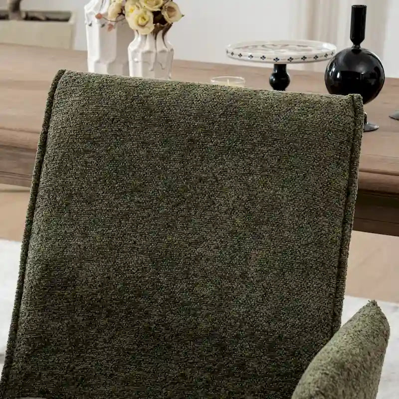 Sedie da pranzo moderne imbottite con gambe in metallo girevoli