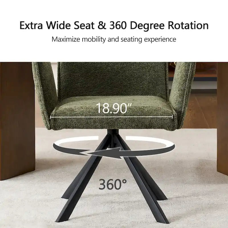 Sedie da pranzo moderne imbottite con gambe in metallo girevoli