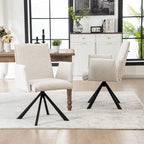 Sedie da pranzo moderne imbottite con gambe in metallo girevoli