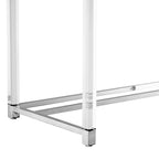 Scrivania 122 cm Bianca Oro Acrilico Acciaio Inossidabile 2 Cassetti Ufficio Casa
