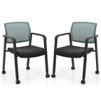 Costway Conference Chairs Set of 2/4 Stackable Office Guest Mesh Chair
