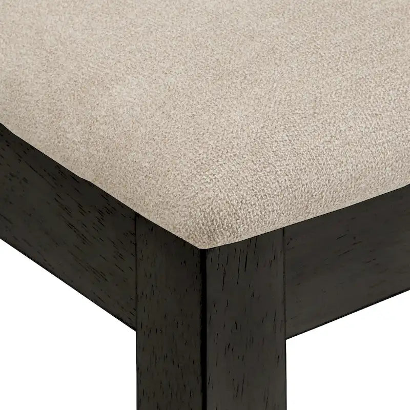 Sedie da pranzo con schienale a croce, set da 2, seduta in tessuto color sabbia, gambe con finitura in legno