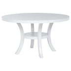 Tavolo da Pranzo Rotondo da 54" con Ripiano e Gambe Svasate in Legno Bianco Stile Moderno