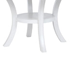 Tavolo da Pranzo Rotondo da 54" con Ripiano e Gambe Svasate in Legno Bianco Stile Moderno