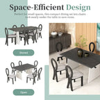 Set da 7 pezzi tavolo da pranzo per 6 persone, set versatile tavolo da cucina con tavolo a cavalletto e 6 sedie imbottite