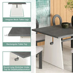 Set da 7 pezzi tavolo da pranzo per 6 persone, set versatile tavolo da cucina con tavolo a cavalletto e 6 sedie imbottite