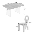 Set da 7 pezzi tavolo da pranzo per 6 persone, set versatile tavolo da cucina con tavolo a cavalletto e 6 sedie imbottite