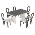 Set da 7 pezzi tavolo da pranzo per 6 persone, set versatile tavolo da cucina con tavolo a cavalletto e 6 sedie imbottite