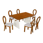 Set da 7 pezzi tavolo da pranzo per 6 persone, set versatile tavolo da cucina con tavolo a cavalletto e 6 sedie imbottite