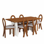 Set da 7 pezzi tavolo da pranzo per 6 persone, set versatile tavolo da cucina con tavolo a cavalletto e 6 sedie imbottite