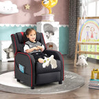 Poltrona Reclinabile per Bambini, Ergonomica, in Pelle, con Poggiapiedi