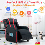Poltrona Reclinabile per Bambini, Ergonomica, in Pelle, con Poggiapiedi