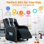 Poltrona Reclinabile per Bambini, Ergonomica, in Pelle, con Poggiapiedi