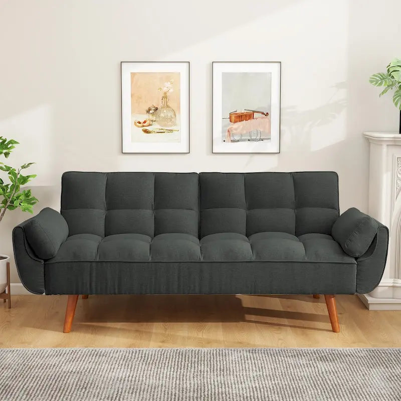 Divano letto futon da 191,5 cm (75,39 pollici), divano letto imbottito convertibile con schienale trapuntato sdoppiato reclinabile