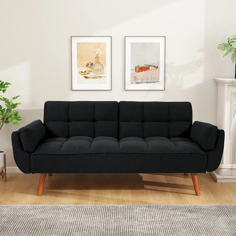 Divano letto futon da 191,5 cm (75,39 pollici), divano letto imbottito convertibile con schienale trapuntato sdoppiato reclinabile