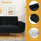 Divano letto futon da 191,5 cm (75,39 pollici), divano letto imbottito convertibile con schienale trapuntato sdoppiato reclinabile