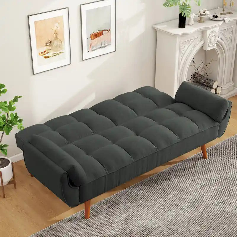 Divano letto futon da 191,5 cm (75,39 pollici), divano letto imbottito convertibile con schienale trapuntato sdoppiato reclinabile