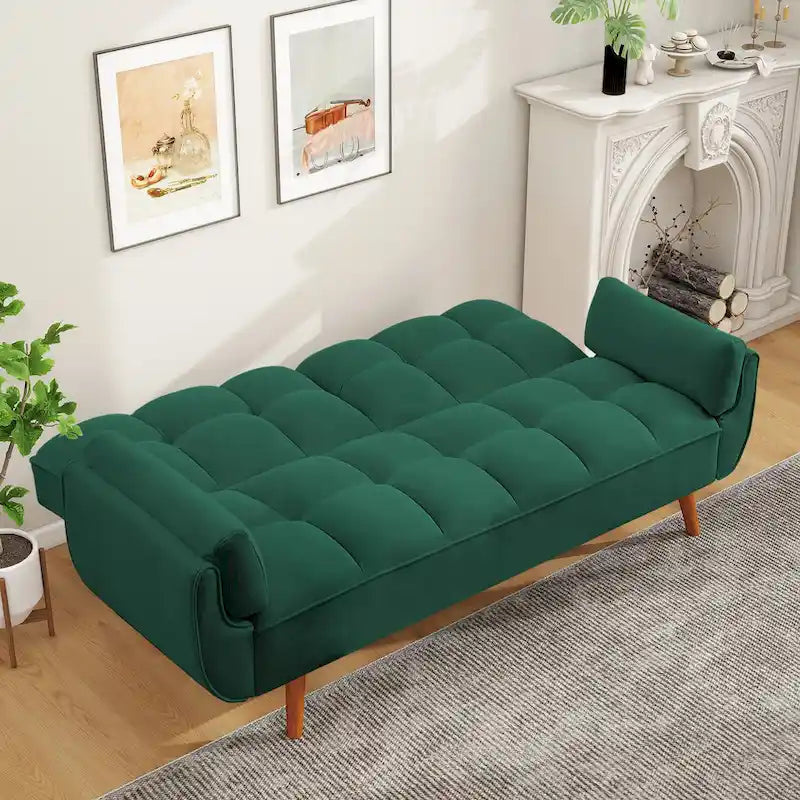 Divano letto futon da 191,5 cm (75,39 pollici), divano letto imbottito convertibile con schienale trapuntato sdoppiato reclinabile