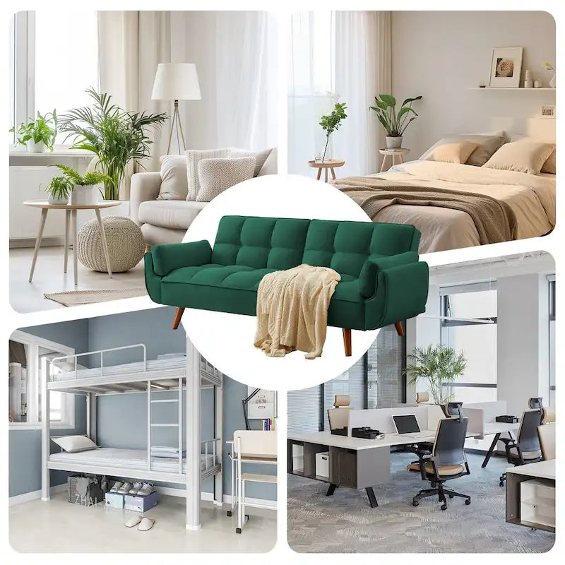 Divano letto futon da 191,5 cm (75,39 pollici), divano letto imbottito convertibile con schienale trapuntato sdoppiato reclinabile
