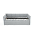 Divano letto singolo in lino con rotelle e righe verticali - Capacità 227 kg