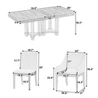Set da pranzo rustico da 7 pezzi con tavolo allungabile e 6 sedie