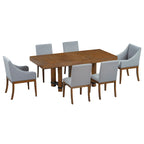 Set da pranzo rustico da 7 pezzi con tavolo allungabile e 6 sedie