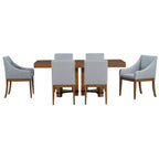 Set da pranzo rustico da 7 pezzi con tavolo allungabile e 6 sedie