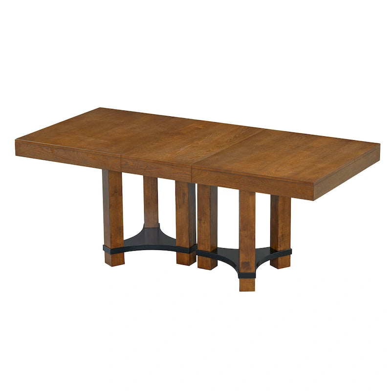 Set da pranzo rustico da 7 pezzi con tavolo allungabile e 6 sedie