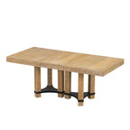 Set da pranzo rustico da 7 pezzi con tavolo allungabile e 6 sedie