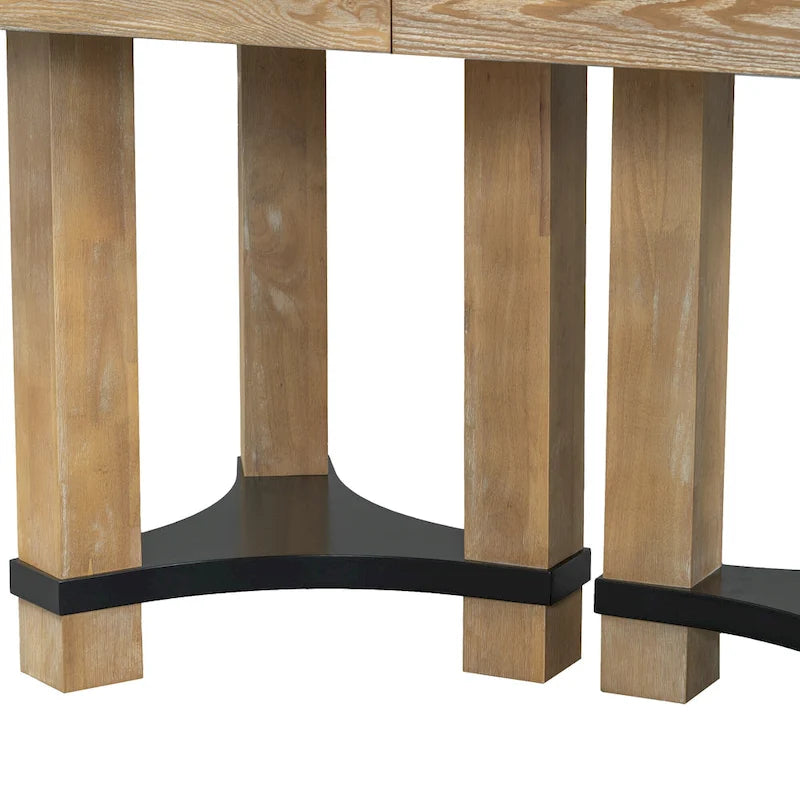 Set da pranzo rustico da 7 pezzi con tavolo allungabile e 6 sedie