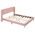Letto queen-size con piattaforma in velluto a coste e testiera trapuntata